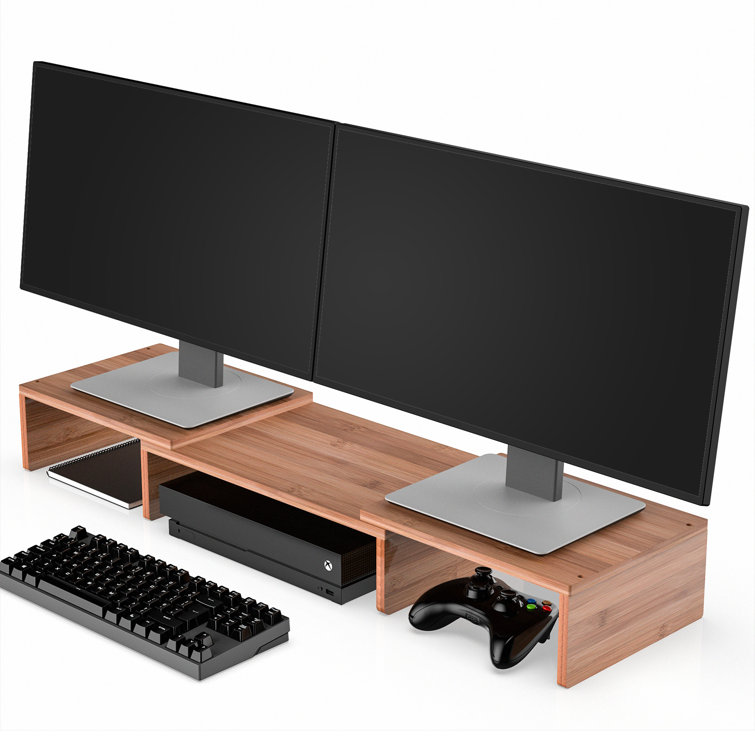extra wide glass computer monitor riser desktop stand extra wide glass computer monitor riser desktop stand